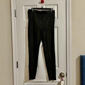 Trouve Faux Leather Leggings Womens Medium Black Pull On Stretch Pants High Rise
